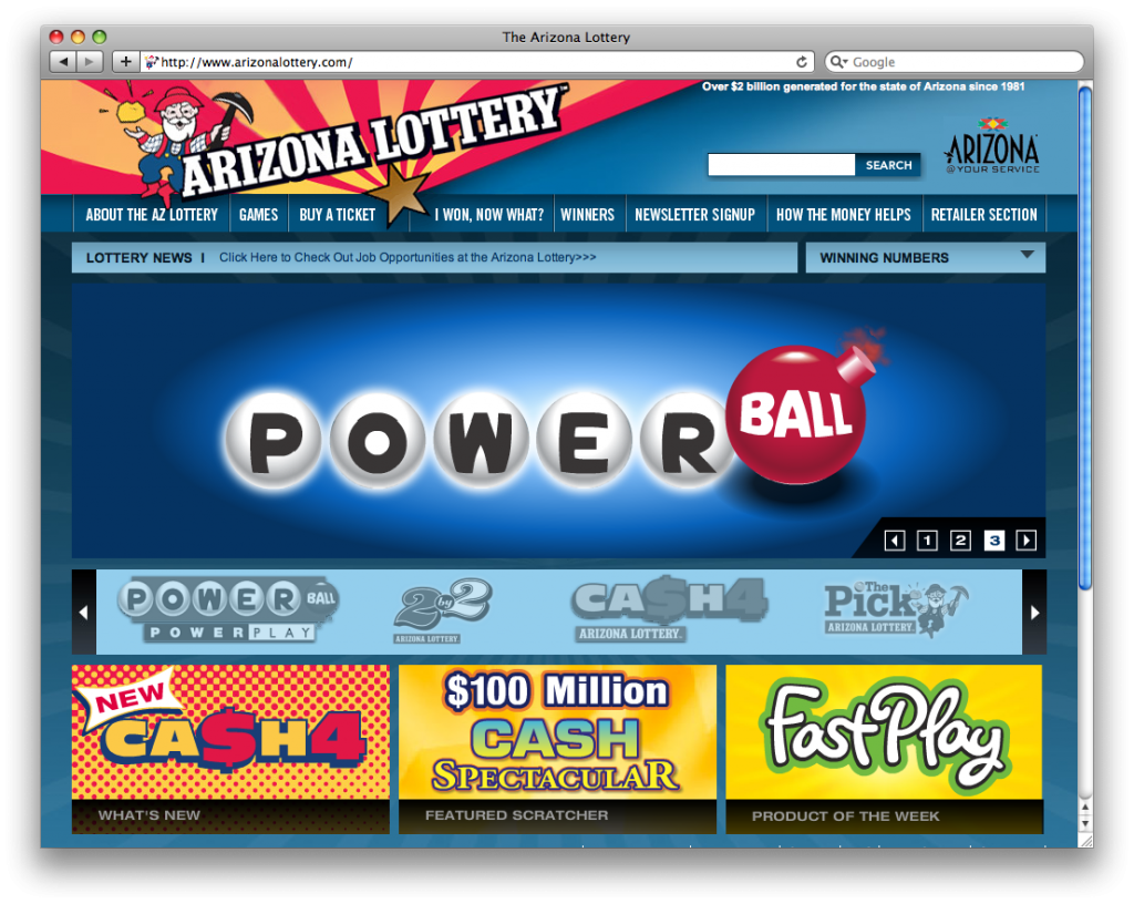 Arizona Lottery Website Redesign Alan Perkel